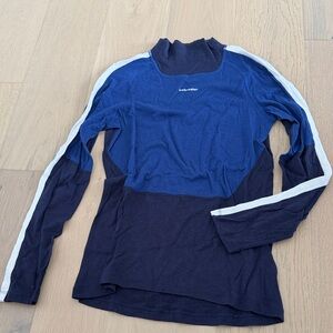 Icebreaker Women's Blue and White Long Sleeve Top